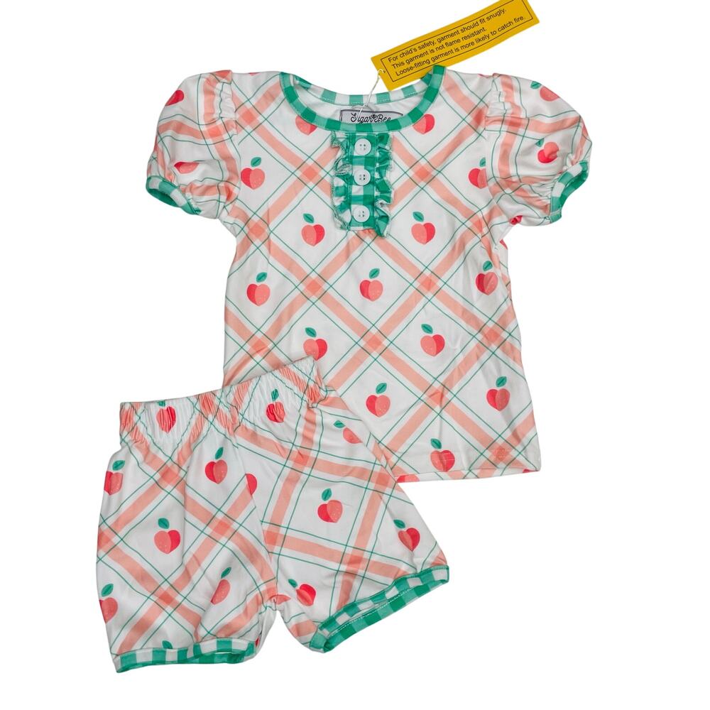 NWT Sugar Bee Size 12M Ruffle Short Sleeve Lounge Set